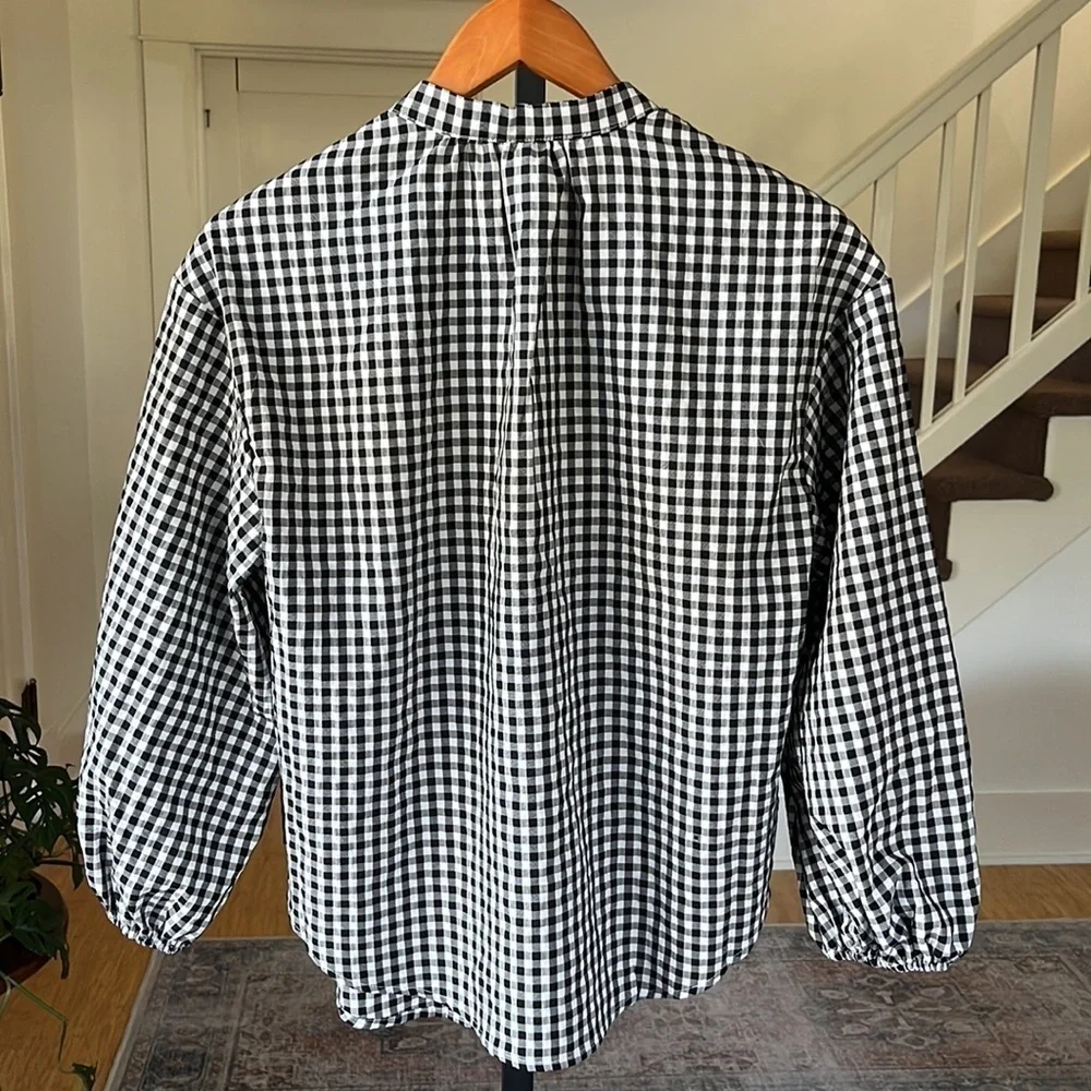A NEW DAY Popover Top in Black/White Gingham NWT Small - Picture 9 of 13